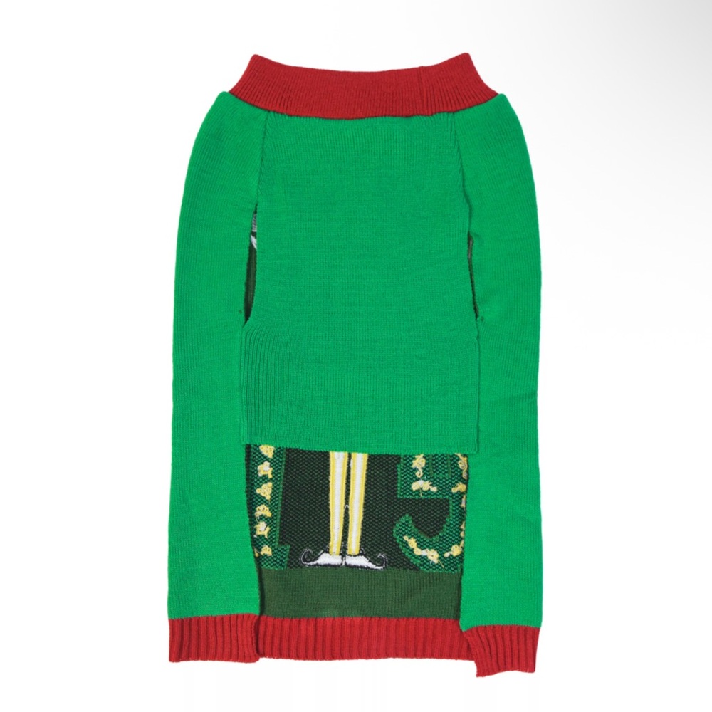 Festive Green Elf Dog Sweater - Picture 2 of 3